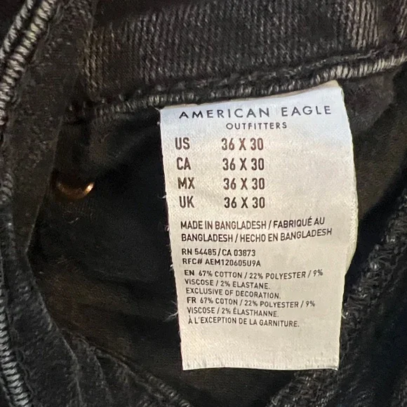 American Eagle Outfitters Men's Dark Gray/Black Skinny Jeans - Picture 4 of 10